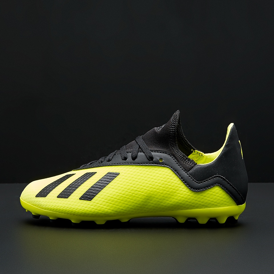 Botas de fútbol para niños adidas X 18.3 AG para niños - Amarillo/Negro/Amarillo - CG7168 | Pro:Direct Soccer
