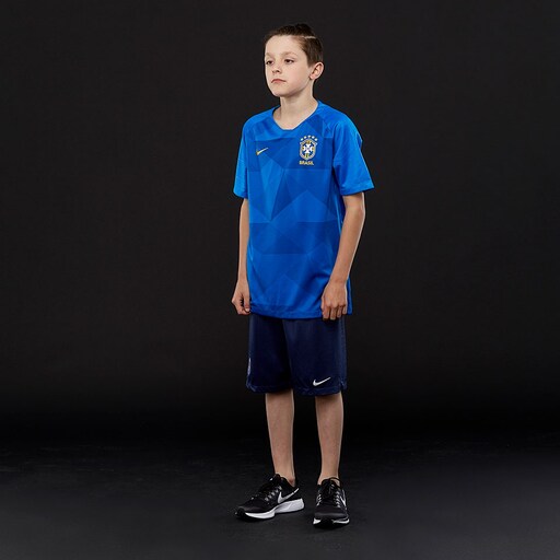 Nike Brazil 2018 Youths Stadium Away SS Jersey - Soar/Midwest Gold image 2 |