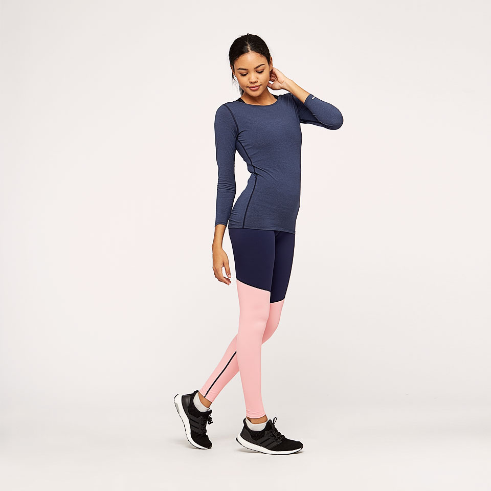 Womens Skins DNAmic Thermal Long Tight Navy - Sutton Runner