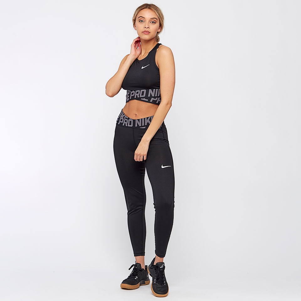 Nike Womens Pro Intertwist Tights - Black/White - Womens Clothing