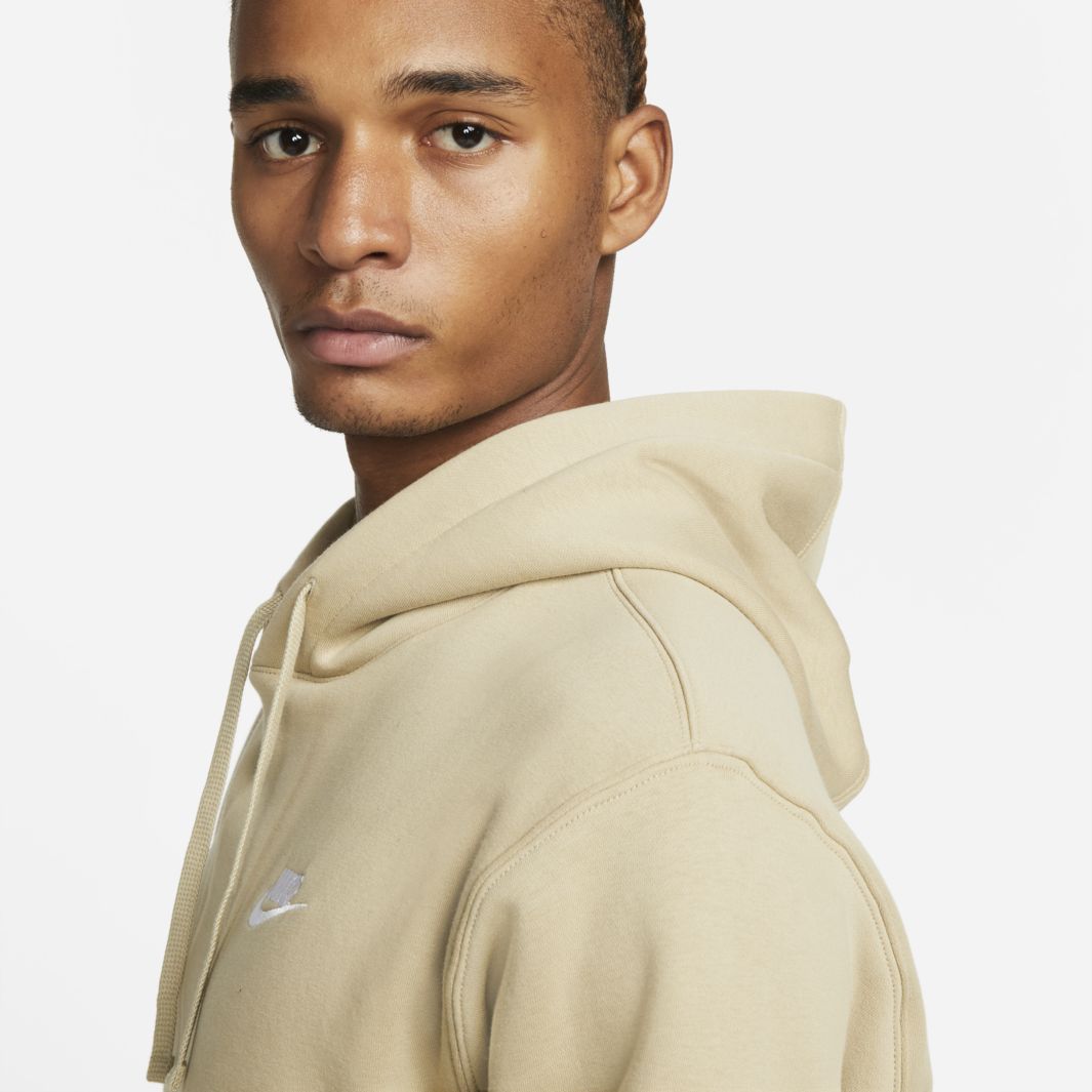 Nike Sportswear Club Fleece Pullover Hoodie - Limestone/Limestone/White ...