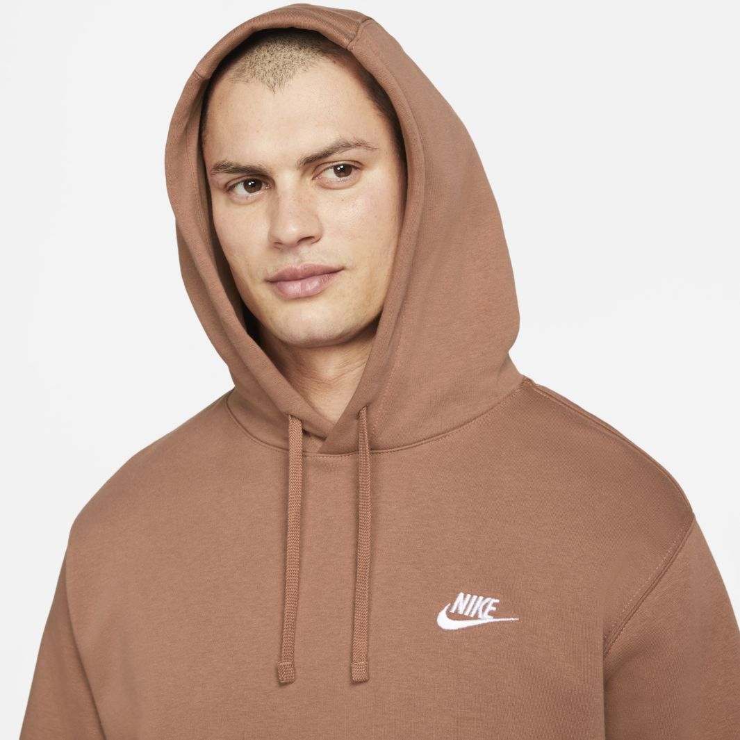 Nike Sportswear Club Fleece Pullover Hoodie - Mineral Clay/Mineral Clay/White  - Tops - Mens Clothing | Pro:Direct Soccer