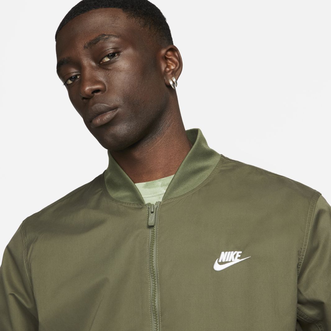 Nike Nike Sportswear Sport Essentials Men's Woven Unlined Bomber Jacket Medium Olive/White Mens