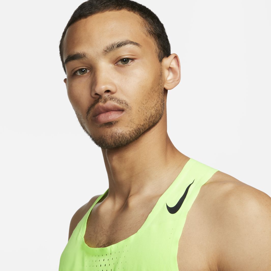 Nike Dri-FIT ADV Aeroswift Racing Singlet - Ghost Green/Black - Mens ...