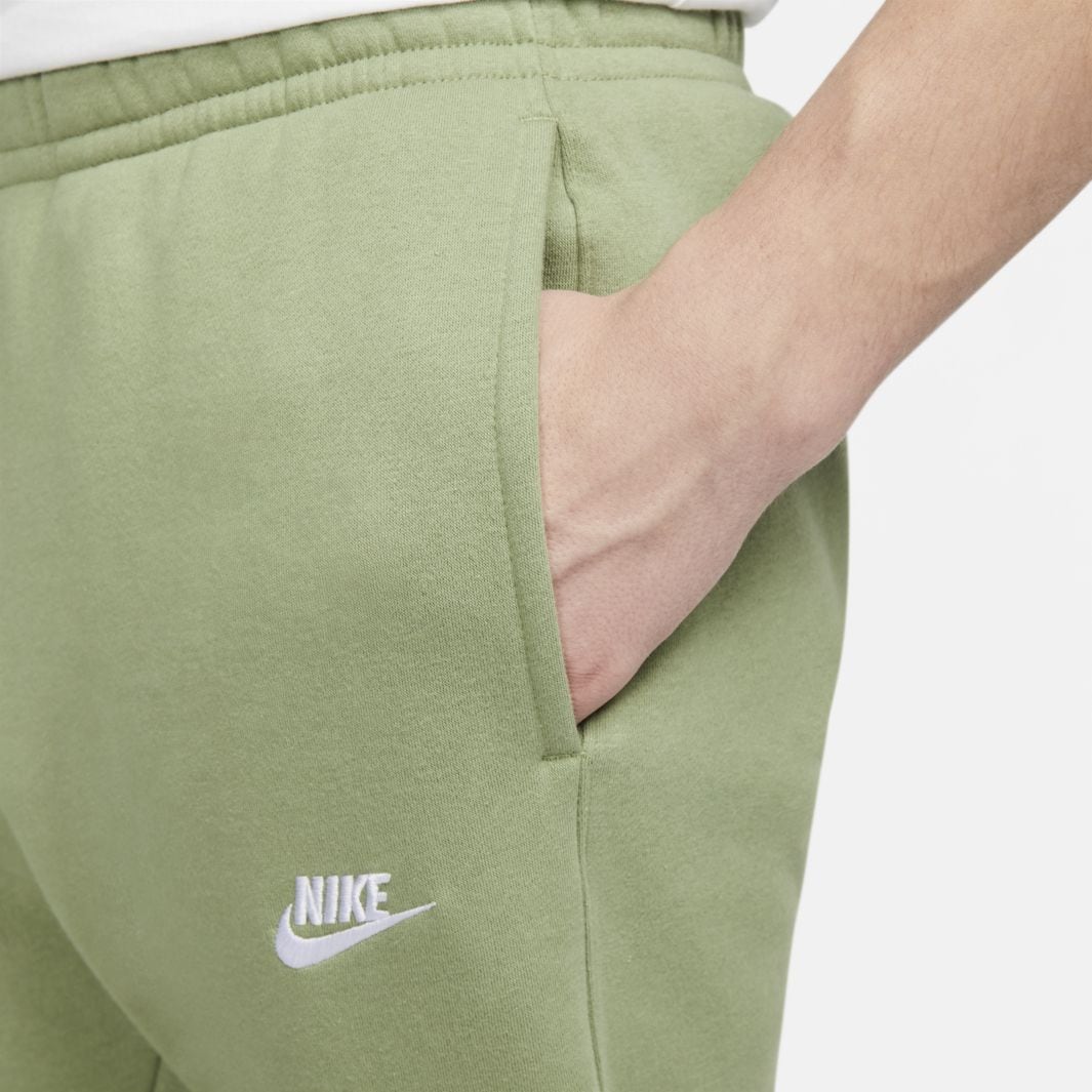 Nike Sportswear Club Brushed-Back Jogger - Oil Green/White - Bottoms ...