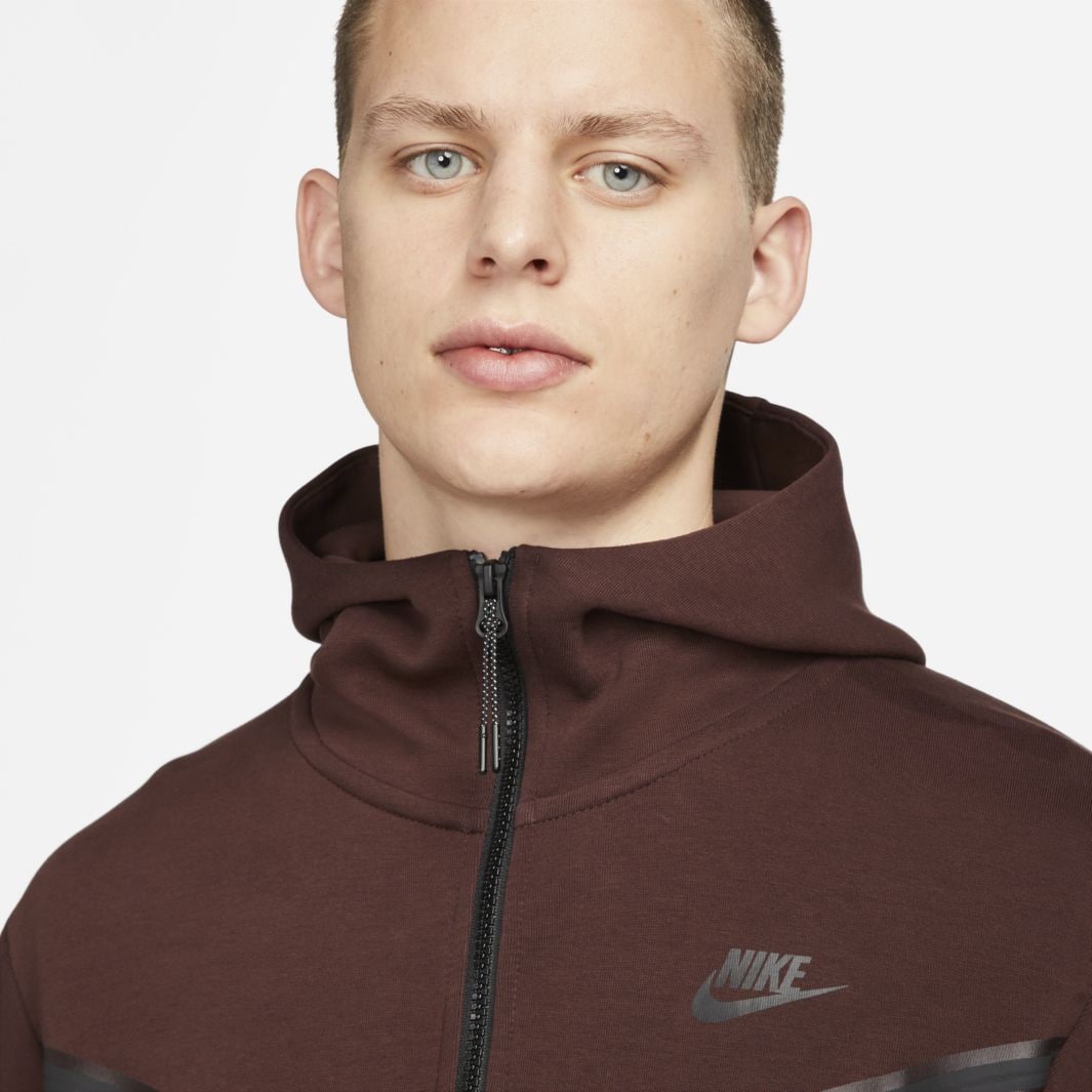 Nike Sportswear Tech Fleece Full Zip Hoodie - Earth/Black - Tops - Mens ...