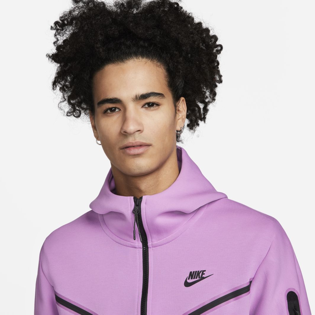 Nike Sportswear Tech Fleece Full Zip Hoodie - Violet Shock/Black - Tops ...