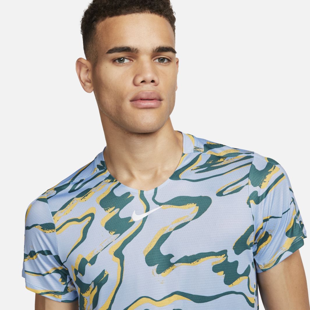 Nike Court DriFIT Advantage Printed Shortsleeve Top Cobalt Bliss