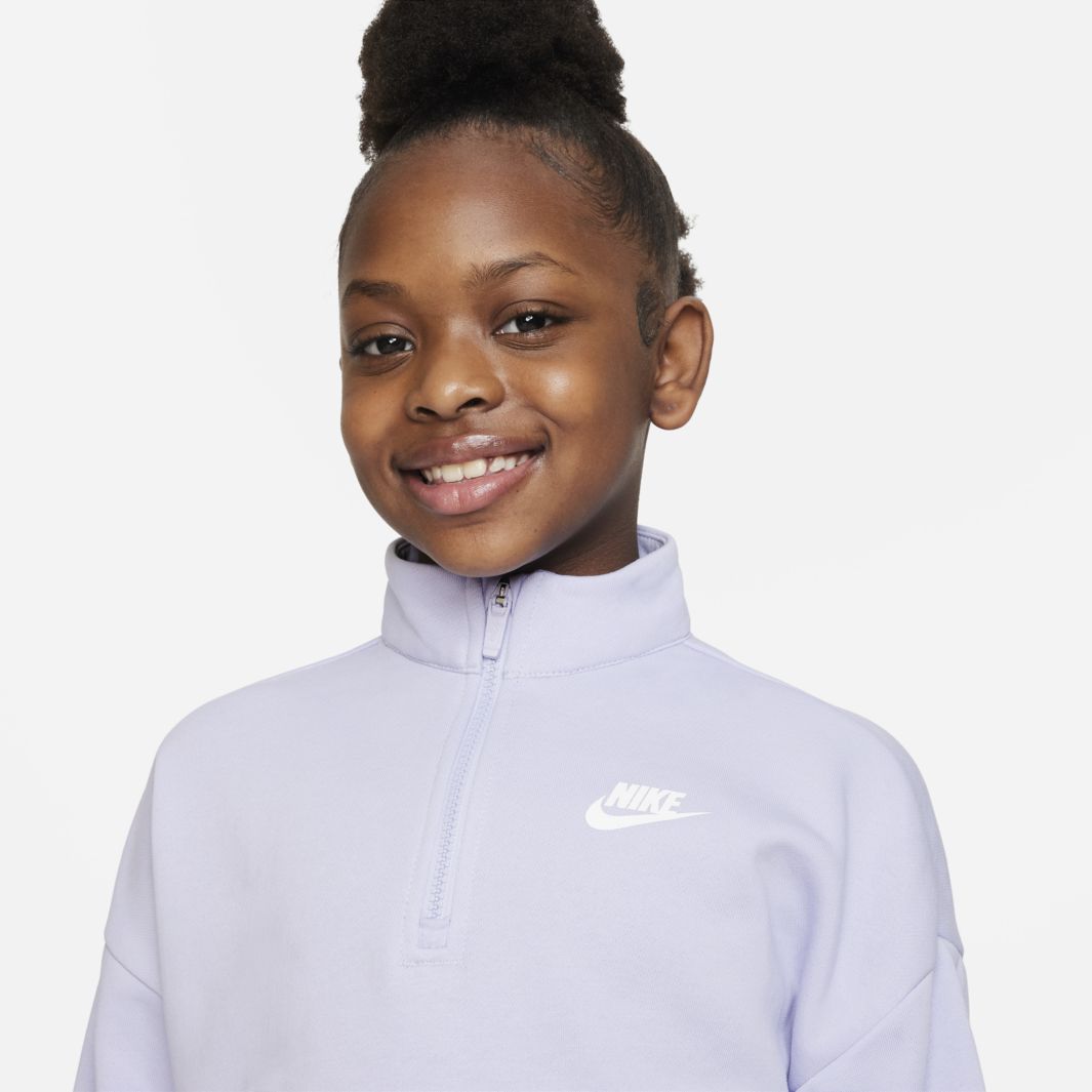 Nike Sportswear Older Girls Club Fleece 1/2-Zip Top (8-15Y) - Oxygen ...