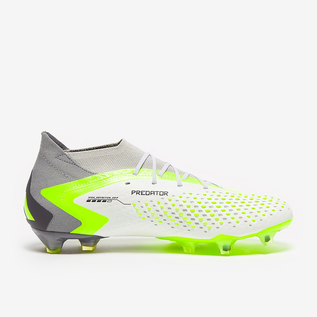 Adidas Men's Predator Accuracy.4 Flexible Ground Soccer Cleats, Cloud White/Core Black/Lucid Lemon / 13