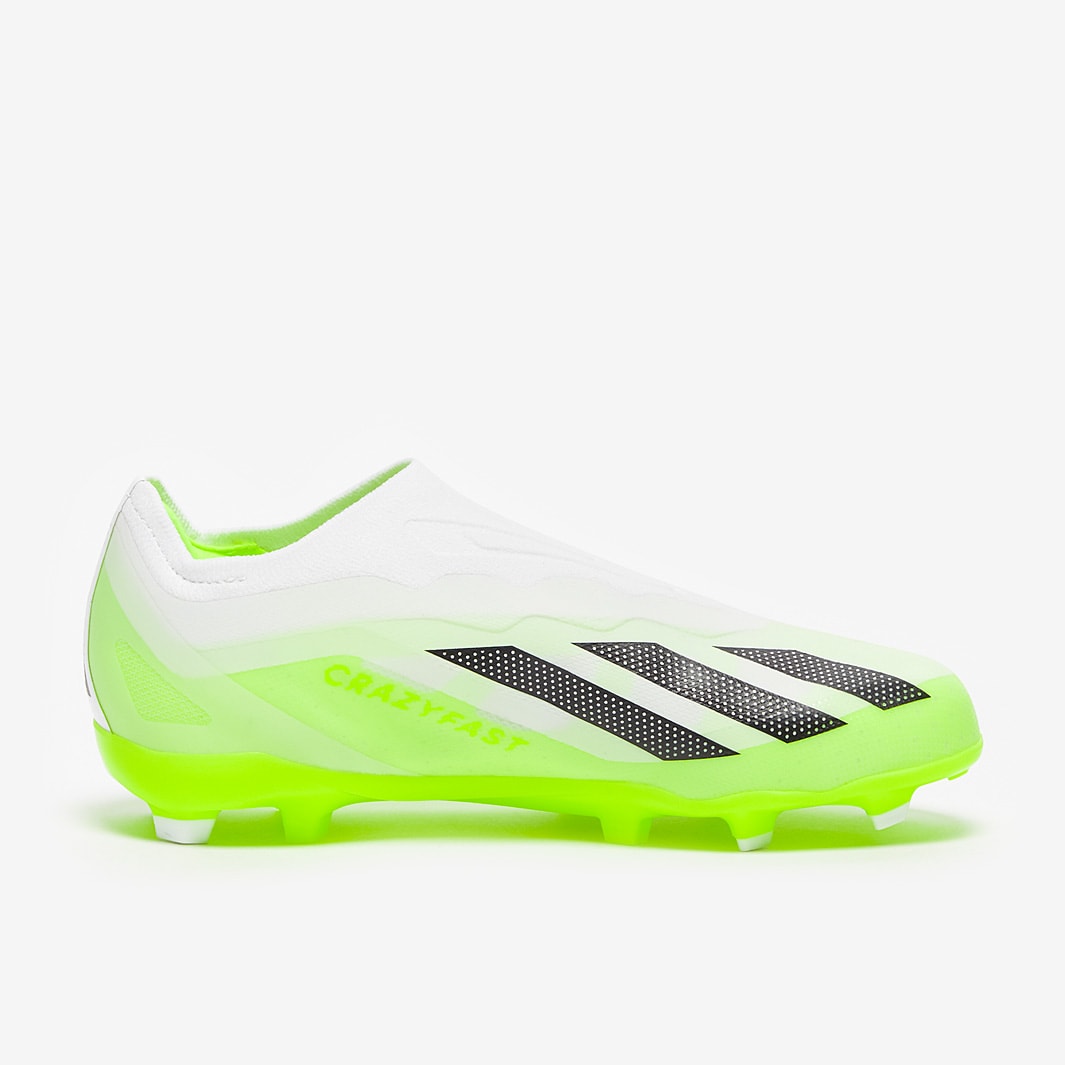 adidas Kids X Crazyfast.1 Laceless FG White Core Black Lucid