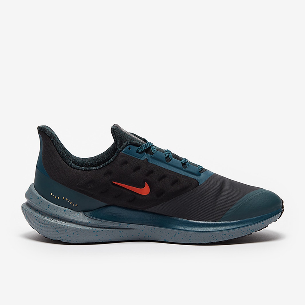 Nike Winflo 9 Shield Black Safety Orange Geode Teal Mens Shoes Pro Direct Running