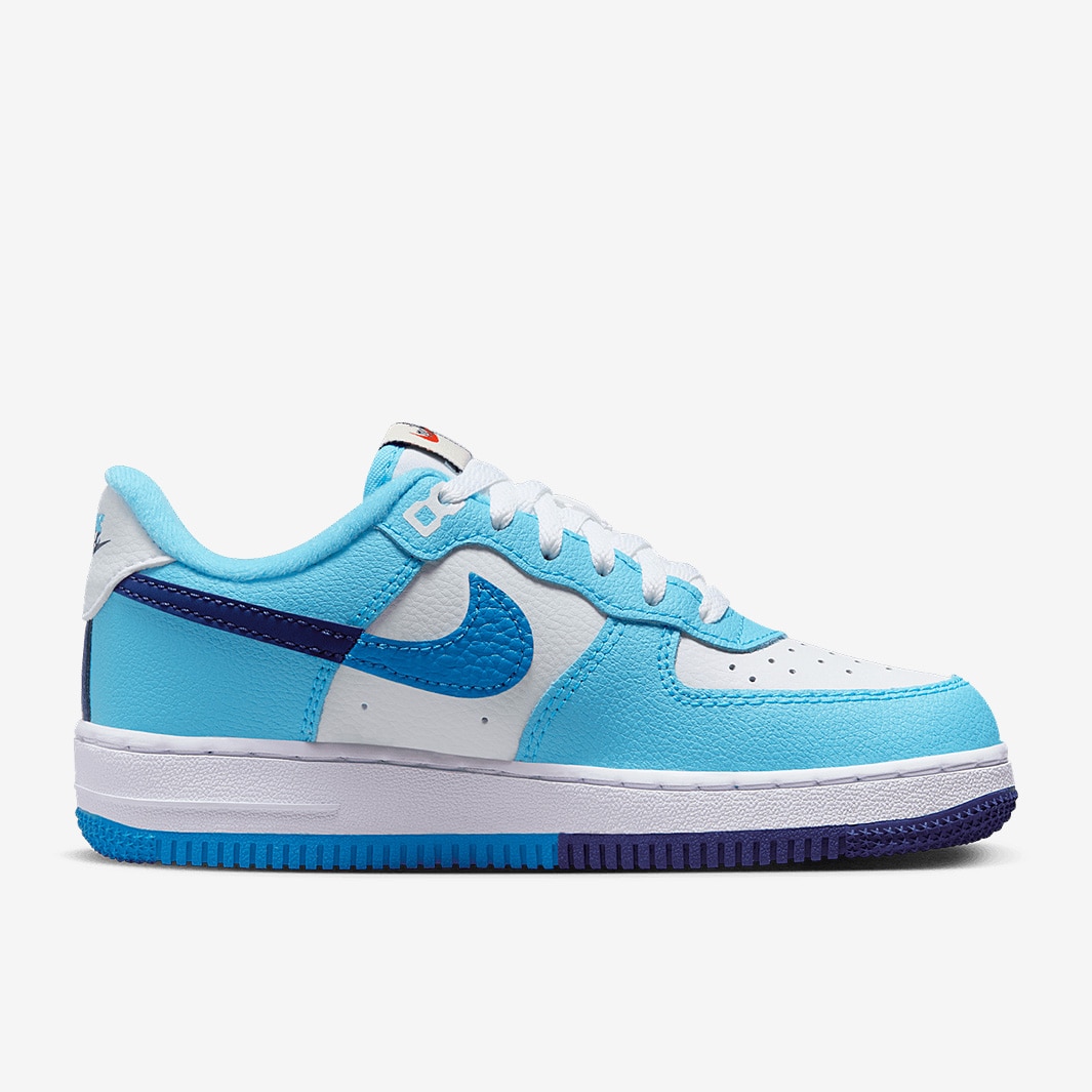 Nike Sportswear Air Force 1 LV8 PS pour Jeune Enfant Blanc Bleu Photo Clair Bleu Royal Profond Chaussures Enfant Pro Direct Soccer