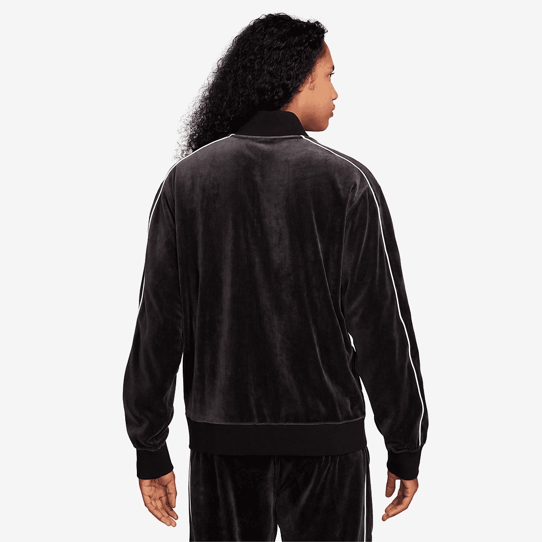 Nike Sportswear Club Velour Jacket - Black/White - Tops - Mens