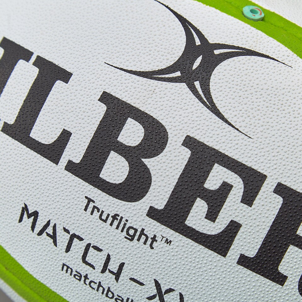 Gilbert Match XV Rugby Match Ball - White/Green - Rugby