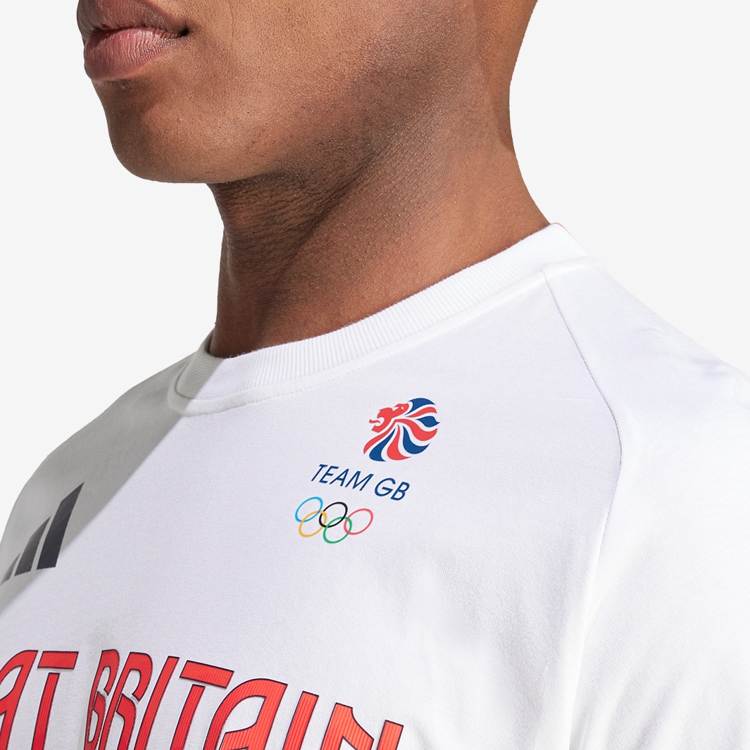 adidas Team GB SS T-Shirt White Mens Clothing Pro
