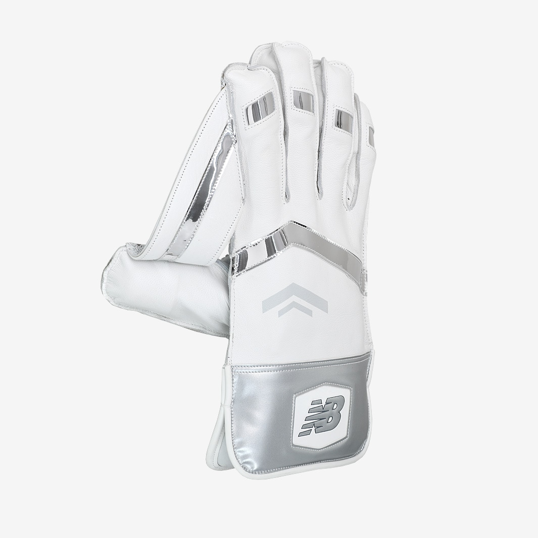 New Balance TC 1260 Wicket Keeping Gloves White Silver Wicket Keeping Equipment Pro Direct Cricket