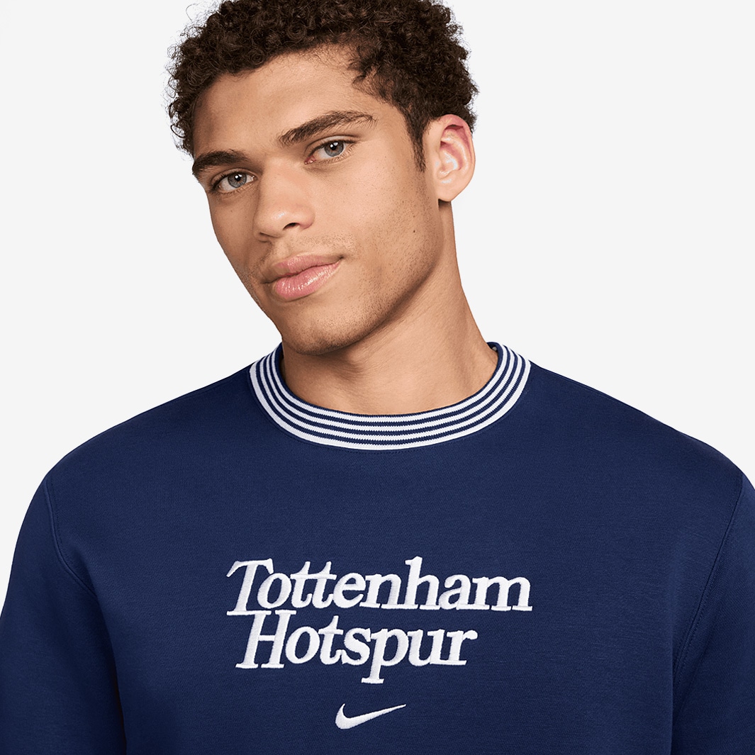Tottenham Hotspur Nike Club Swoosh Crew Sweatshirt In Navy Nike Club Navy  Blue Sweatshirt [FN3859-451]