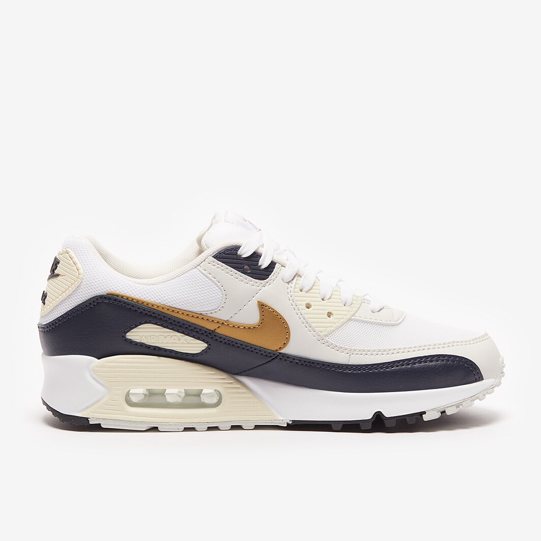 お値下！NIKE AIRMAX 24.5 ホワイト×ゴールド 美品 Nike Air Max ホワイト/ゴールド スニーカー24.5㎝ - メルカリ