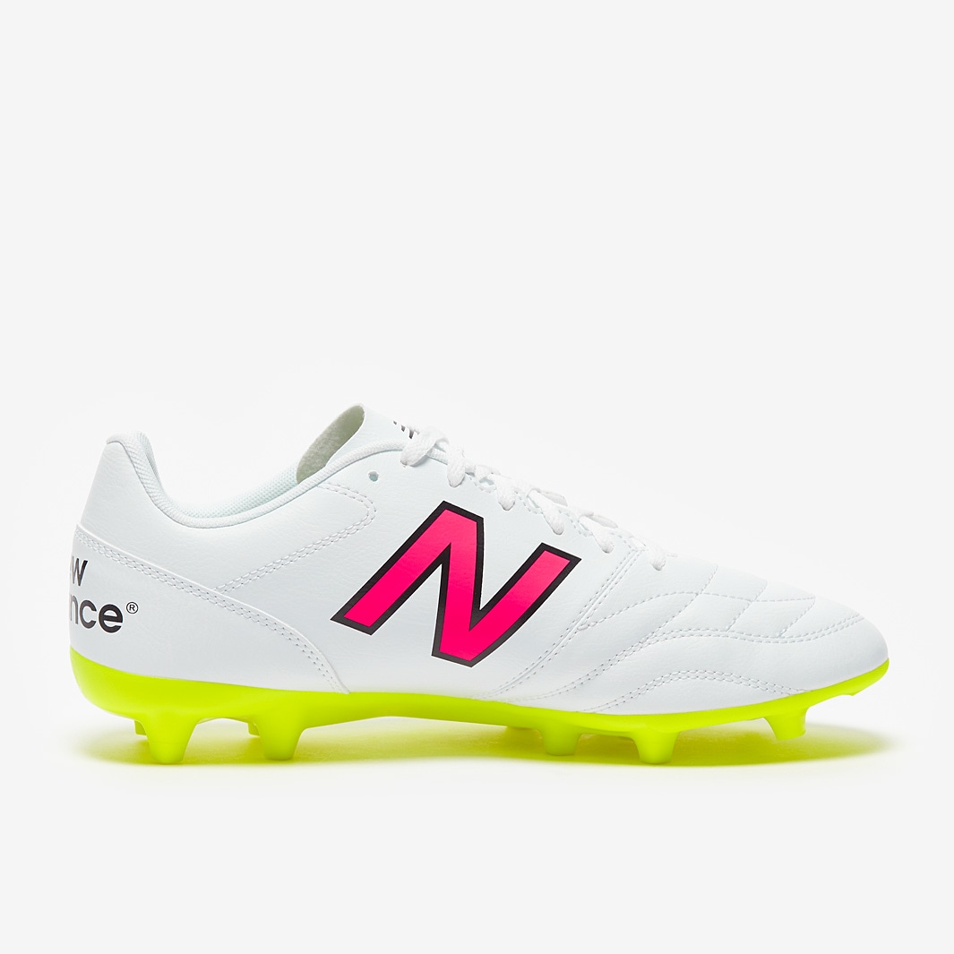 New Balance 442 PROホワイト/ピンク/イエロー 24.5 New Balance 442 V2 Academy Firm Ground - White/Pink/Lime
