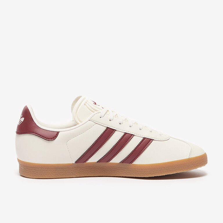 White Maroon Gazelles Mens Adidas Originals Gazelle Cloud White