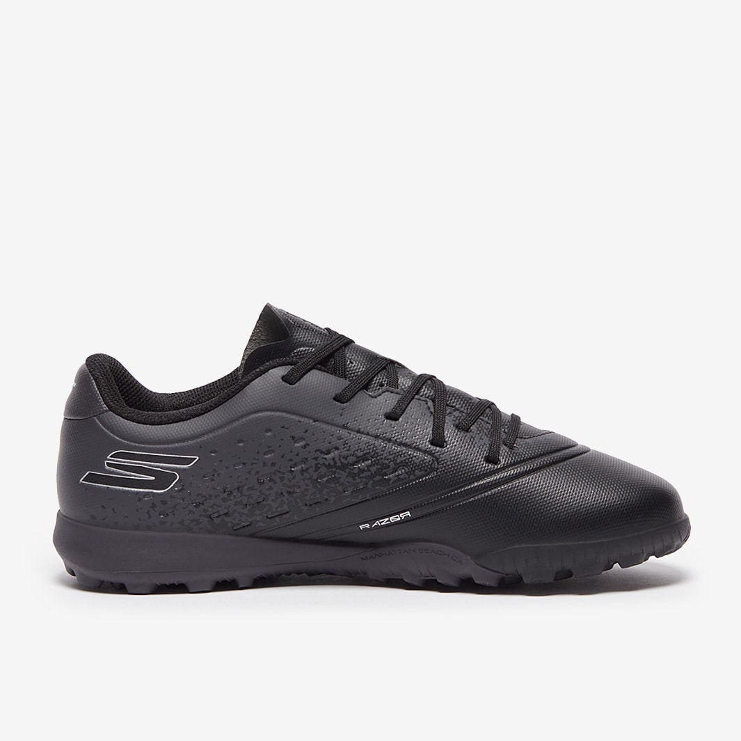 Skechers Kids Razor Turf - Black/Silver - Junior Boots |