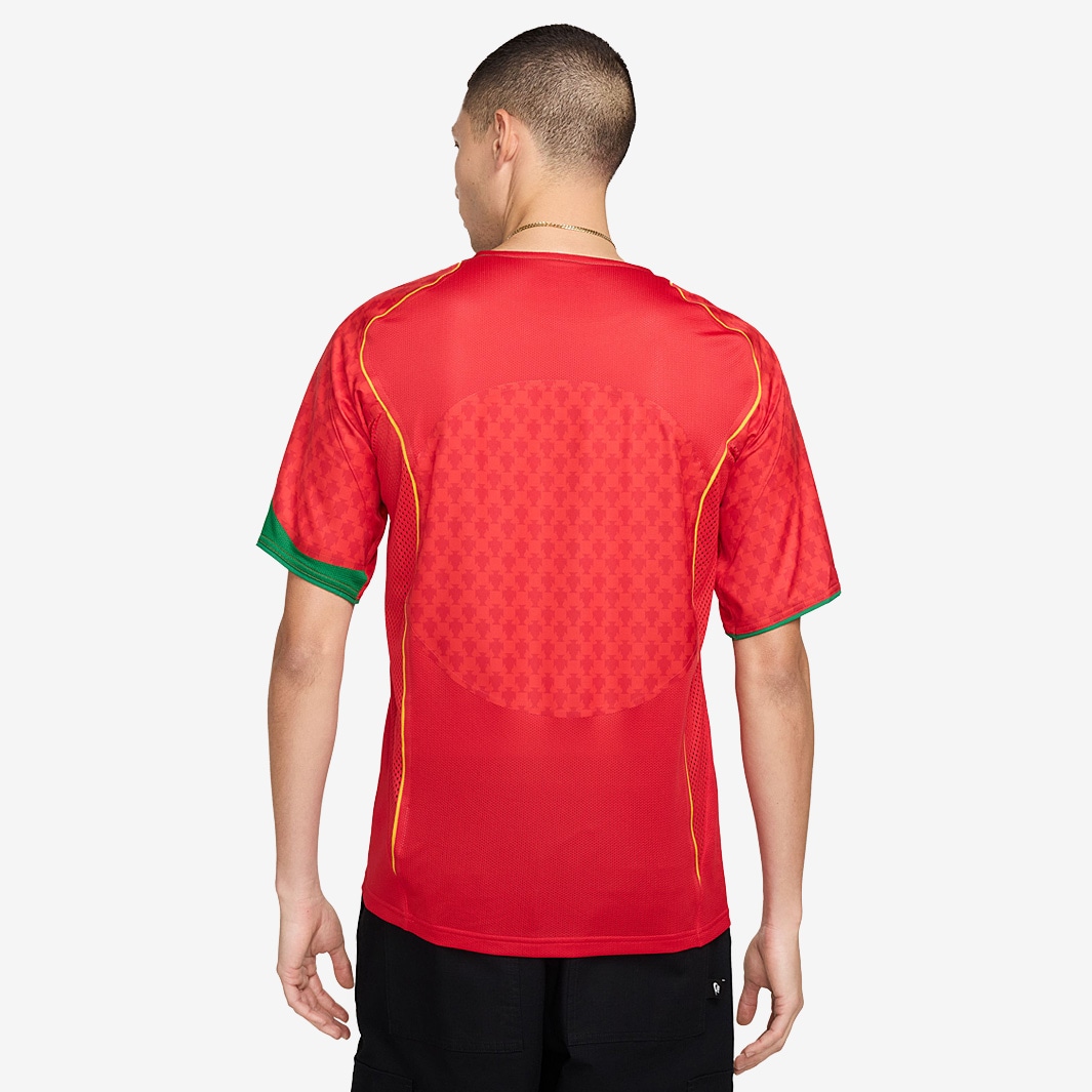 ◆Nike◆ Portugal 2004 Retro Mens Nike Soccer Replica Jersey Nike Portugal 2004 Re-Issue SS Shirt - Sport Red/Pine Green