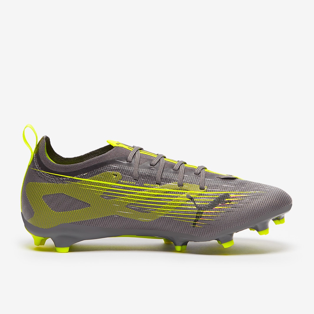 Puma Kids Ultra 5 Pro FG/AG - Matte Aged Silver/Yellow Alert