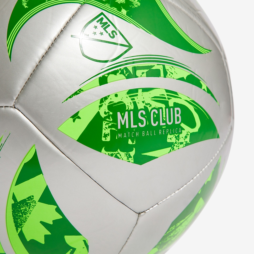 adidas MLS 2025 Club Soccer Ball - Silver Met./Green
