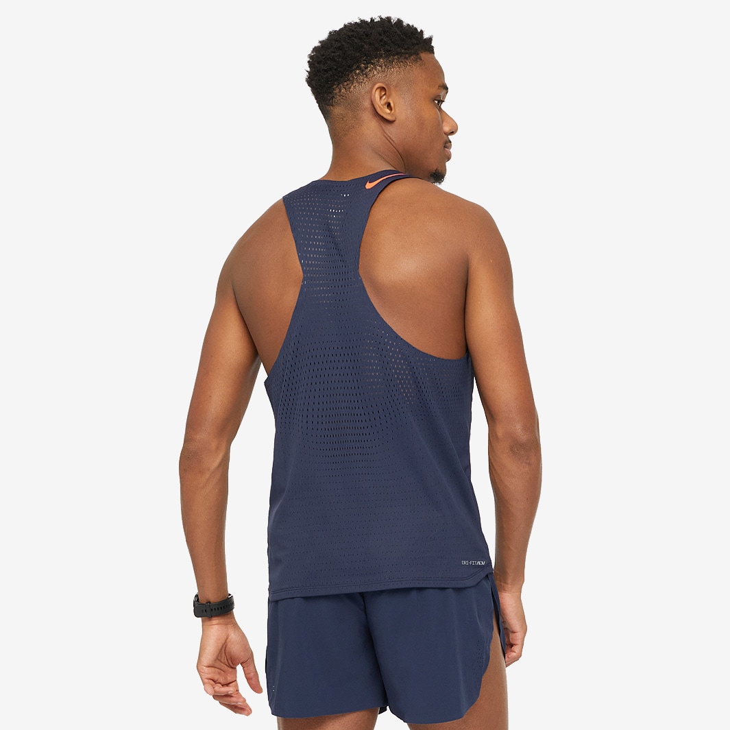 Nike Dri-FIT ADV Aeroswift Singlet - Obsidian/Bright Crimson