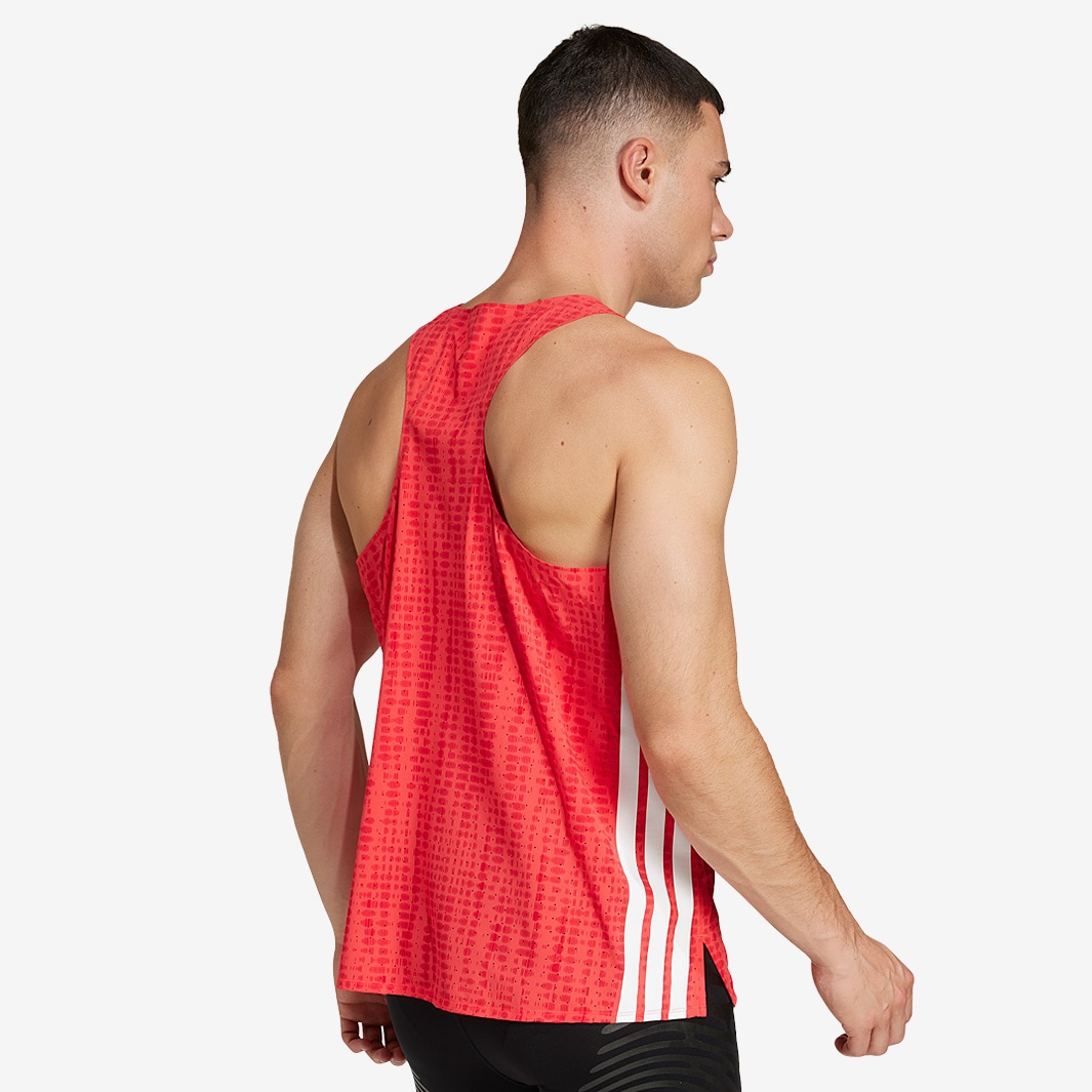 adidas adizero Singlet - Semi Lucid Red/Pure Ruby - Mens Clothing