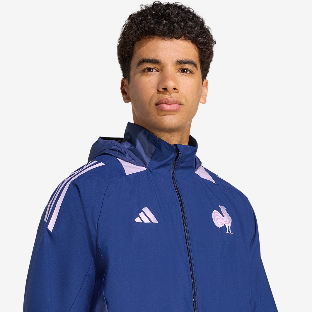 adidas France 25/26 All Weather Jacket - Dark Blue - Mens Replica