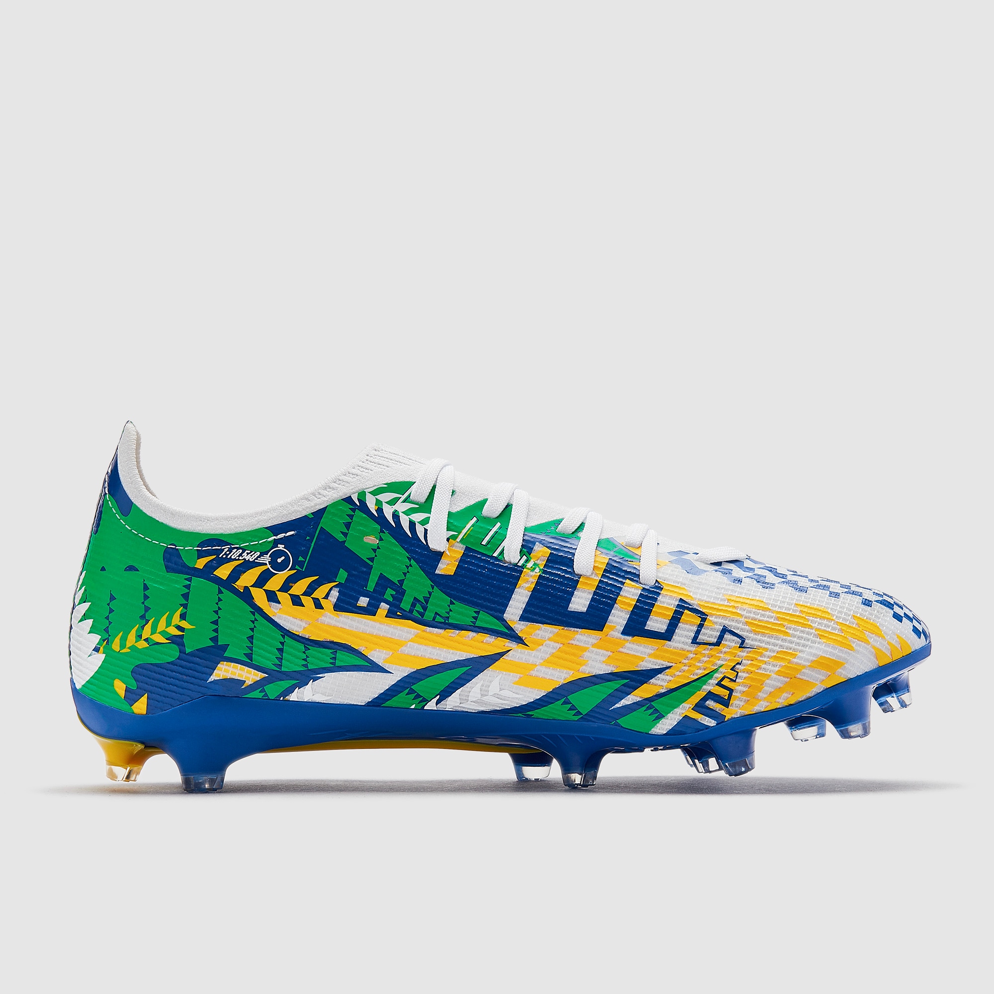 Puma Ultra Racetrack Brazil Match Firm Ground - White/Yellow/Blue