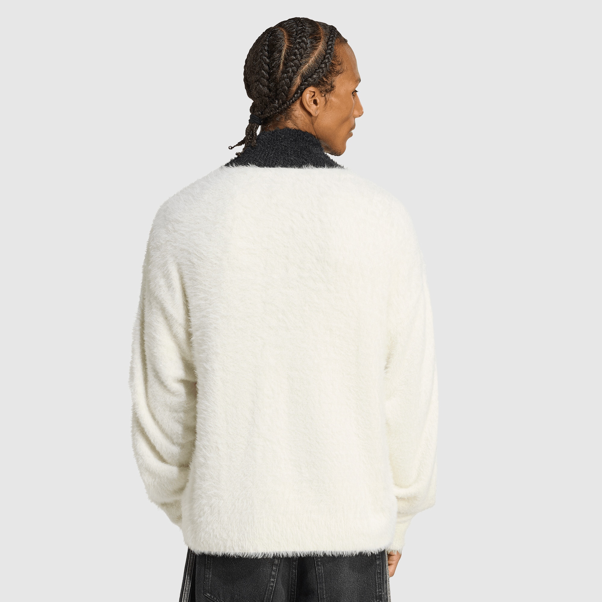 adidas Originals Faux Mohair Classic Track Top - Off White/Black