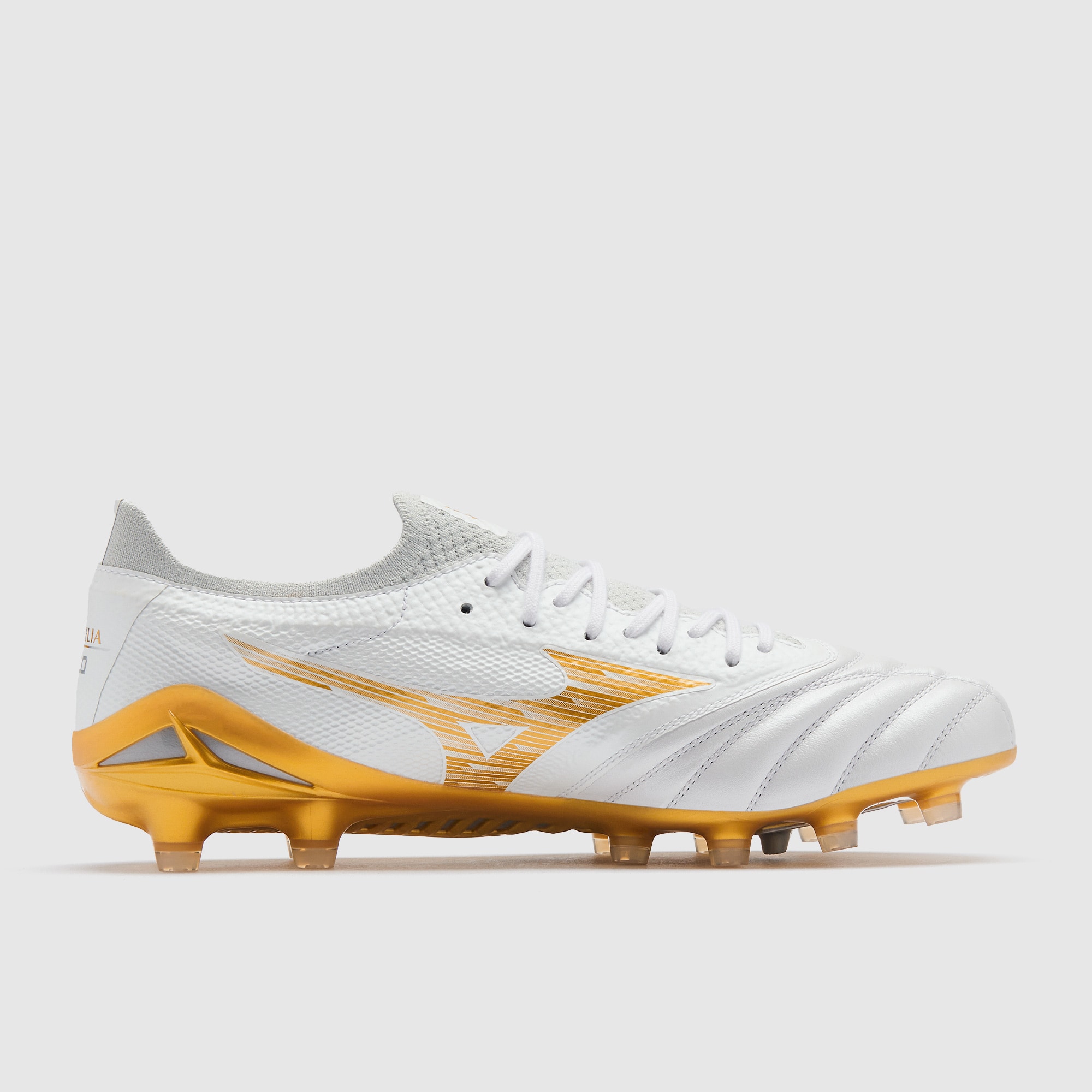 Mizuno Morelia Neo IV Beta Elite Firm Ground - White/MP Gold/Cool