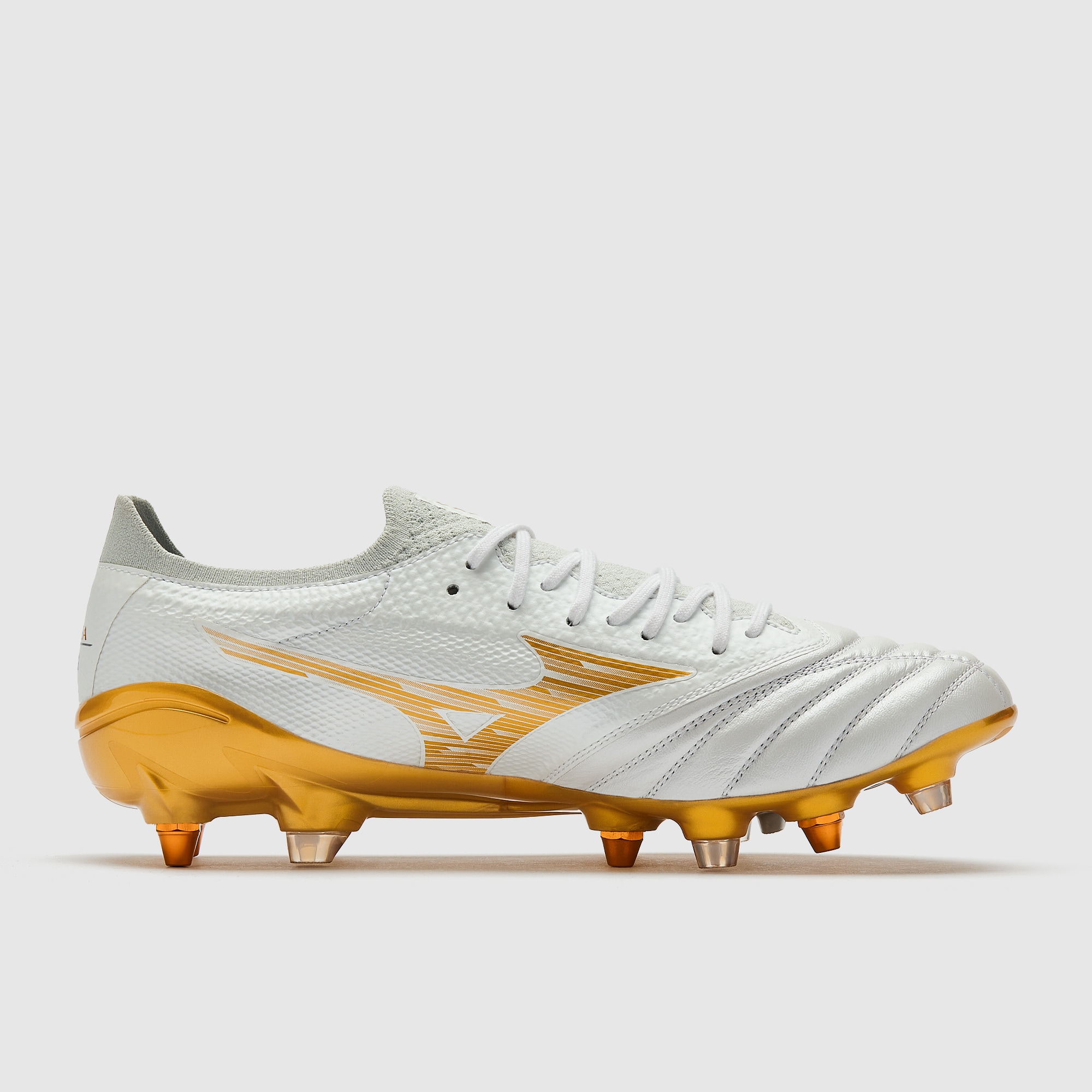 Mizuno Morelia Neo IV Beta Elite Mix Soft Ground - White/MP Gold