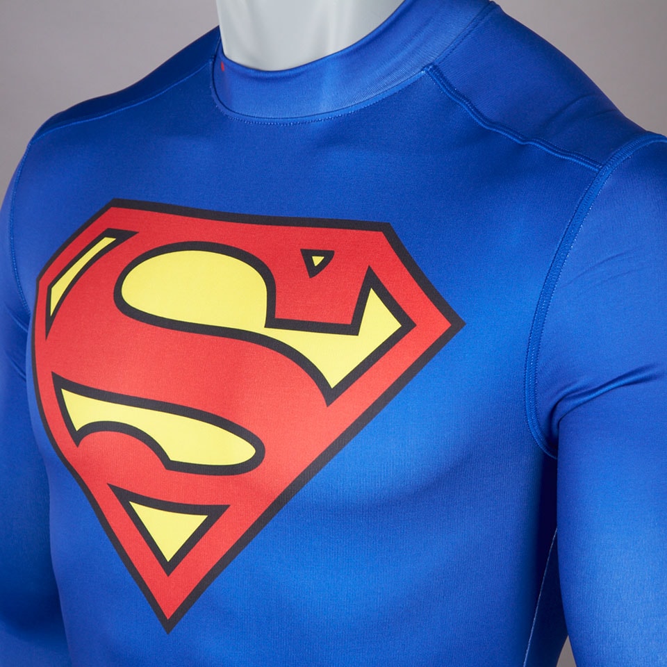 Camiseta de compresión Under Armour Superman Evo-Ropa térmica hombre-Azul Pro:Direct Soccer