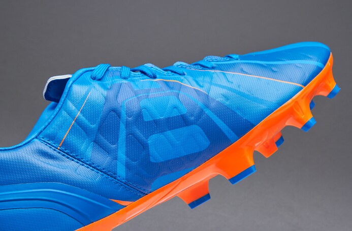 PUMA EvoSpeed 26cmサッカーシューズ ブルー/オレンジ Puma evoSPEED 4.4 FG - Mens Shoes - Firm Ground - Orange