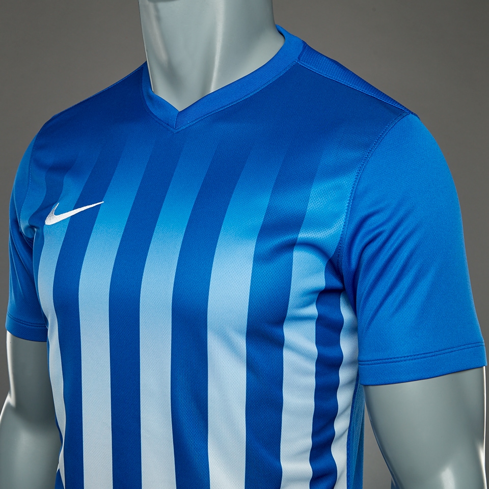 Camiseta Nike Striped Division II para chicos-equipaciones de futbol clubs-Azul/Blanco | Pro:Direct Soccer