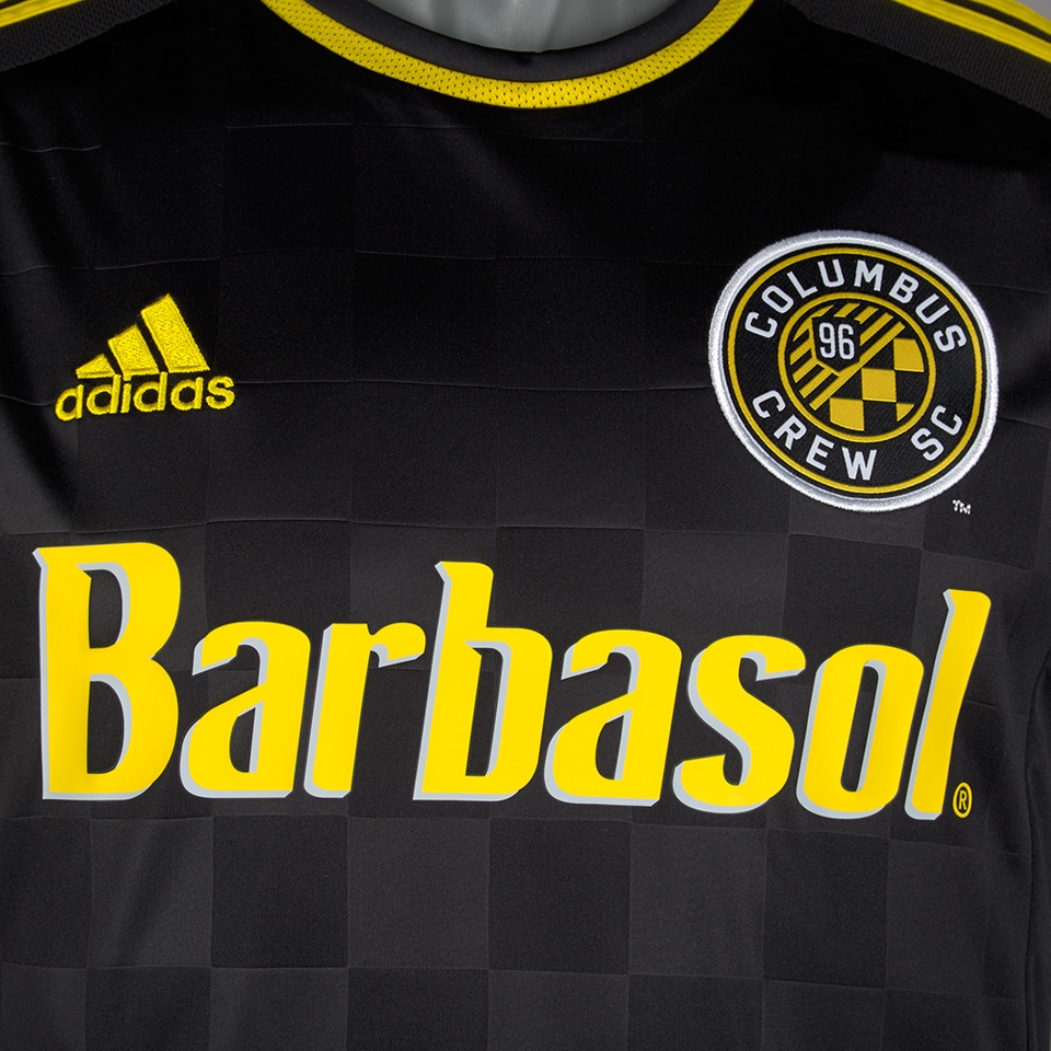 Columbus Crew SC Yellow Barbasol Adidas Soccer Jersey Men’s small MLS