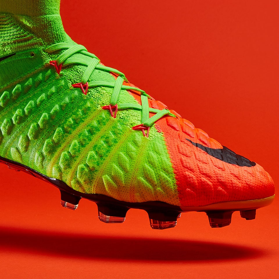 Botas de futbol-Nike Hypervenom Phantom III DF - Verde eléctrio/Negro/Hyper Naranja | Pro:Direct