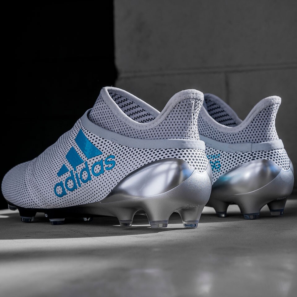 Botas de futbol-adidas X 17+ Purespeed FG - Blanco/Azul/Gris Claro |