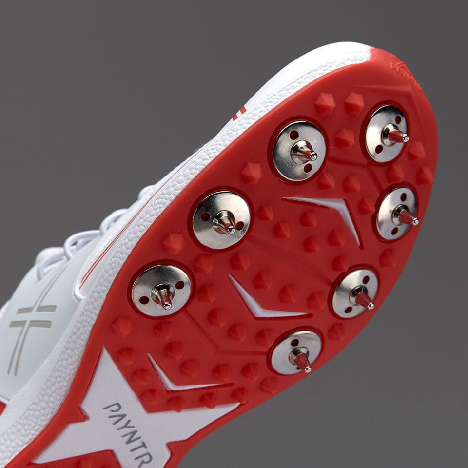 Payntr X Junior Cricket Shoe Red Boys Shoes Spikes