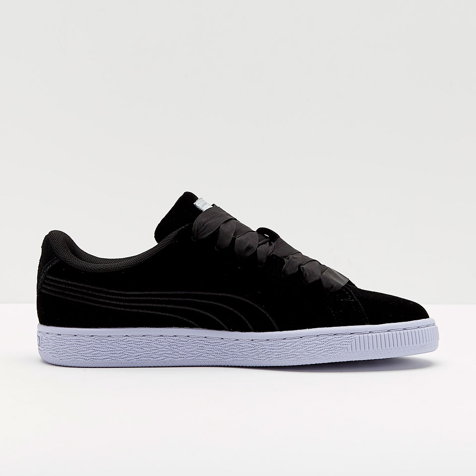 Womens Shoes - Puma Womens Basket Classic Velour VR - Puma Black / Deep ...