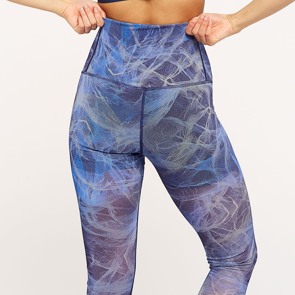 Nike training power leggings outlet in blue tulle mesh