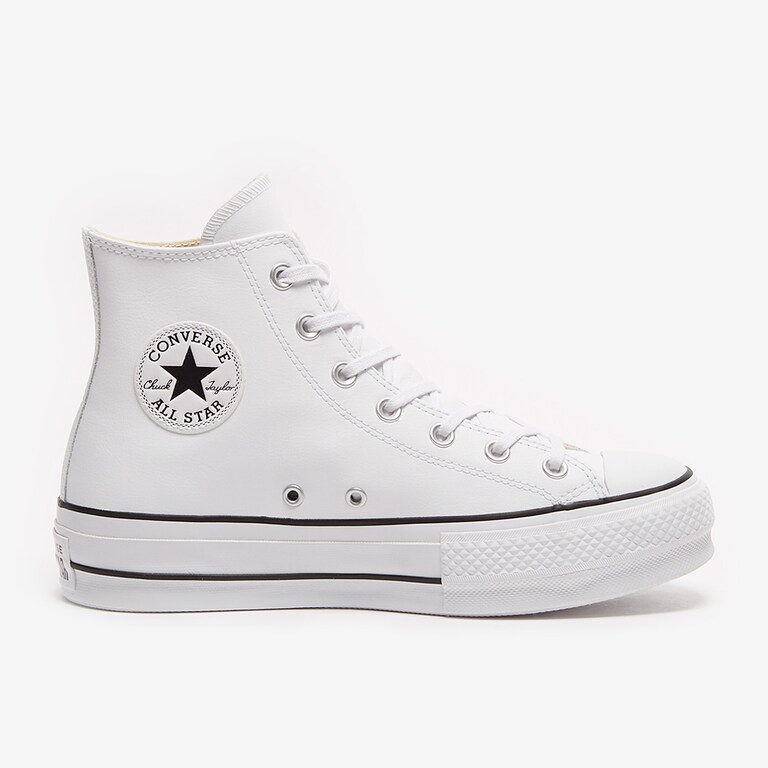 Converse All Converse Cuir Semelle Haute Chaussures En Cuir Femme