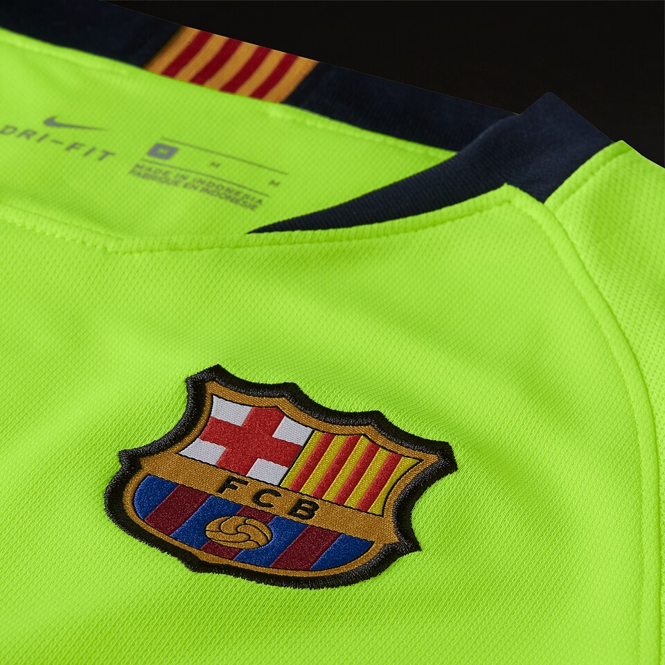 Nike FC Barcelona 2018/19 Youths Away Stadium SS Jersey - Volt
