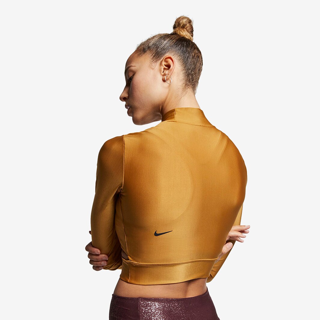 nike gold crop top