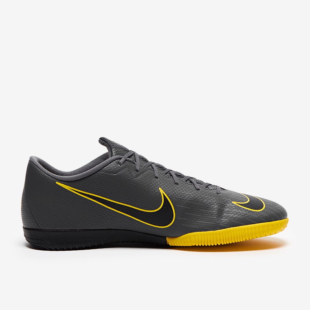 Nike Mercurial Vapor XII Academy IC Dark Grey Black Yellow Indoor Mens Soccer Cleats