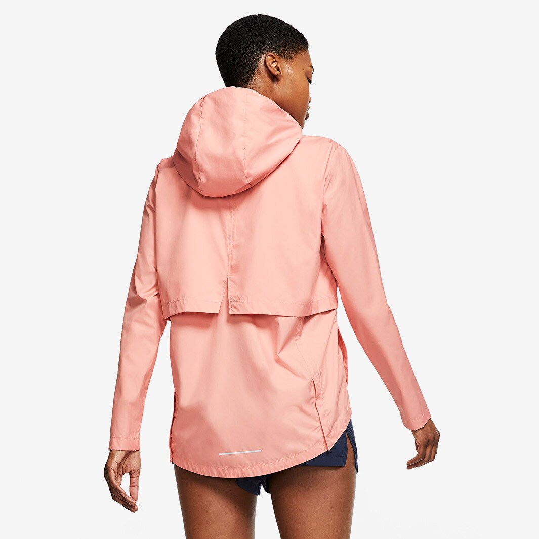nike essential running jacket pink